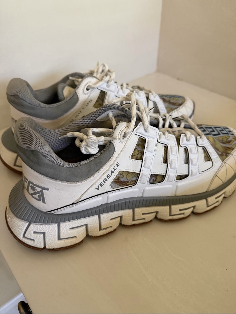 Versace White and Gray Men's Sneakers